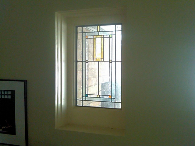 leaded glass panel interior